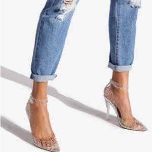 ‼️BNWOT beautiful  ankle strap clear studded…